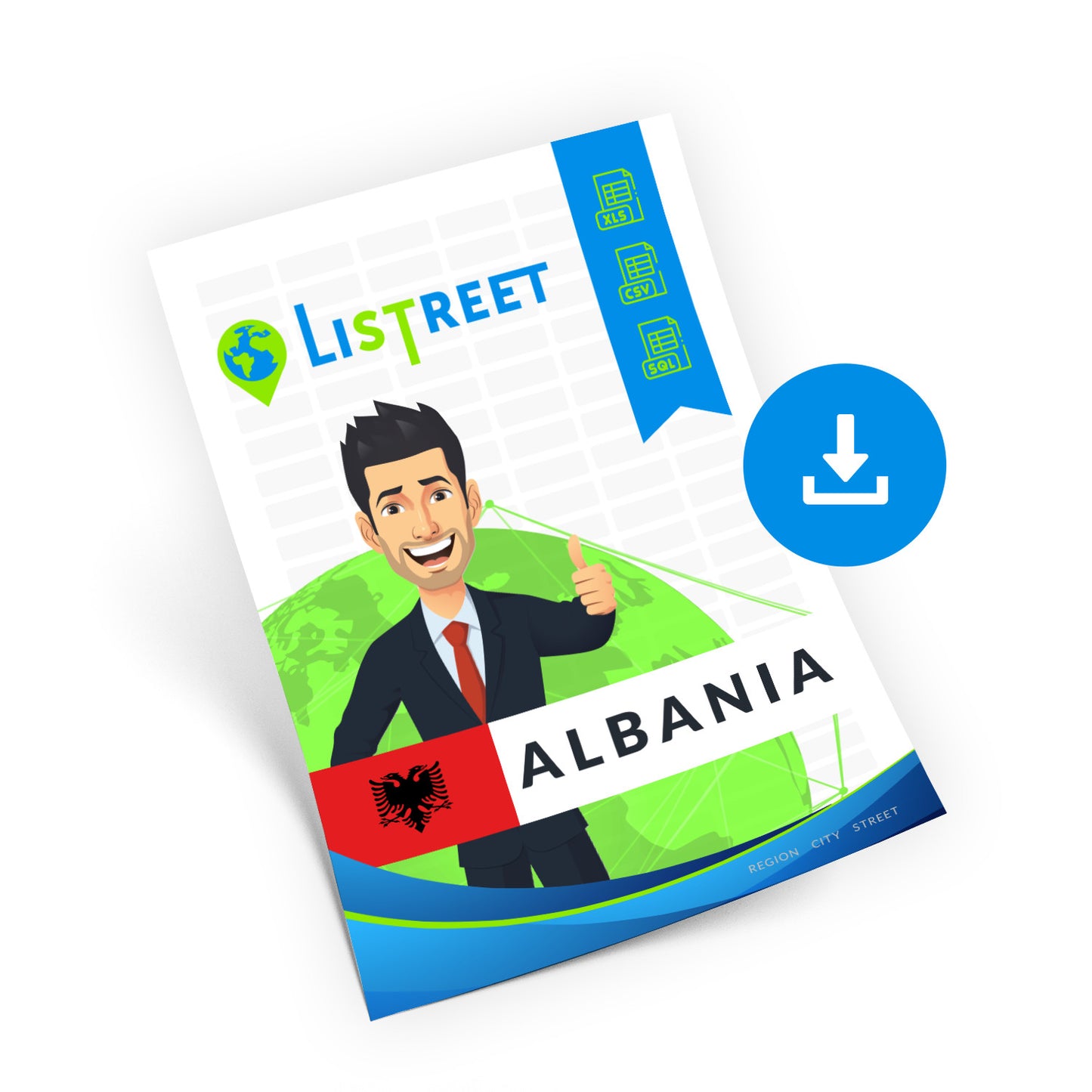 Albania, Complete premium data set of streets