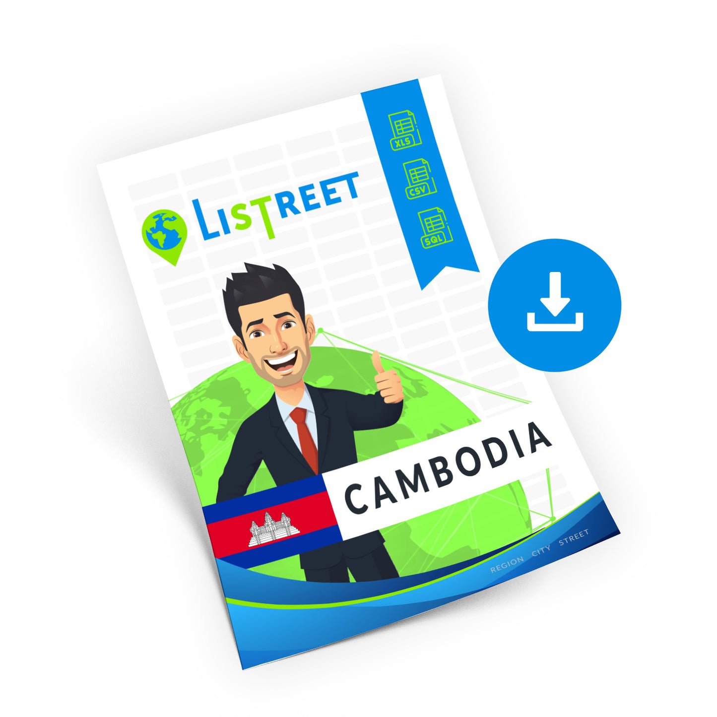 Cambodia, Complete premium data set of streets